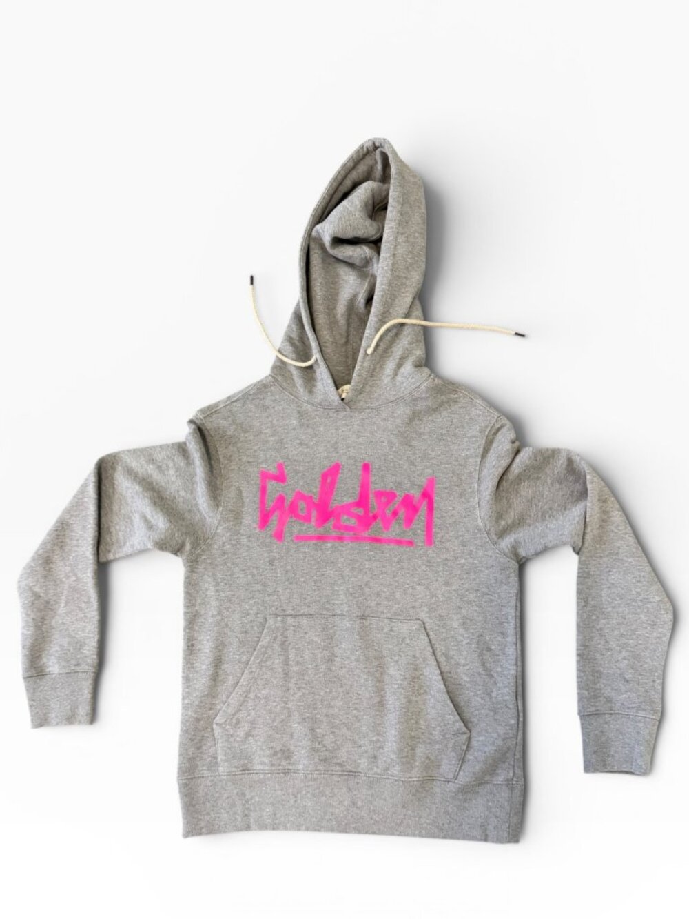 Golden Goose Pullover Hoodie- S- heathered gray/hot neon pink- MSRP $490 - Picture 3 of 12
